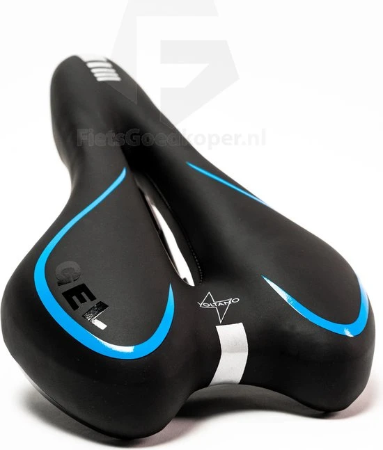 Promo ❤️ Voltano Trekking Fietszadel - Comfortabel Gel Zadel - Met Uitsparing - Inclusief Zadelstrop - 100% Waterdicht - Unisex - Zwart / Blauw ???? 1 Promo ❤️ Voltano Trekking Fietszadel - Comfortabel Gel Zadel - Met Uitsparing - Inclusief Zadelstrop - 100% Waterdicht - Unisex - Zwart / Blauw ????