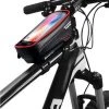 Groothandel ✨ Levevis: Fietstas Frame Telefoonhouder Fiets- MTB Zadeltas Racefiets Elektrische Fietsen Mountainbike- Tot 6,8 Inch - 160 Ml Zwart Met Rood. ????