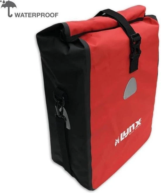 Beste Verkoop β€οΈ Lynx Single Pannier Bag Pakaftas / Fietstas Zwart / Rood 21 L - Tarpaulin π 4 Beste Verkoop β€οΈ Lynx Single Pannier Bag Pakaftas / Fietstas Zwart / Rood 21 L - Tarpaulin π - Afbeelding 4