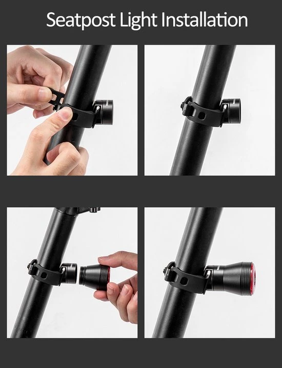 Goedkoop ???? Rockbros Slim Fiets Achterlicht, Automatische Rem Sensor, IPx6 Waterdicht LED, Via USB Opladen, Met Zadelbevestiging, Slimme Fietsverlichting ???? 8 Goedkoop ???? Rockbros Slim Fiets Achterlicht, Automatische Rem Sensor, IPx6 Waterdicht LED, Via USB Opladen, Met Zadelbevestiging, Slimme Fietsverlichting ???? - Afbeelding 8