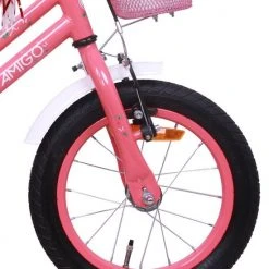 Korting 🎁 Amigo Magic Meisjesfiets - Kinderfiets 14 Inch - Roze 🔔 -AGU WINKLE 550x743 7