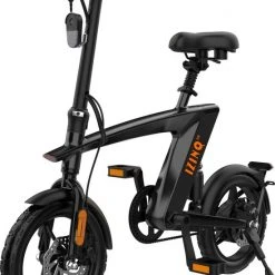 Korting 🧨 *BLACK FRIDAY DEAL* IZINQ H1 - Fiets / Vouwfiets / Elektrische Scooter - 14" Luchtbanden - Lithium 10.0Ah 36V - Zwart/Oranje - 25km/u - Volwassenen En Kinderen - Windgoo ⌛ -AGU WINKLE 550x761