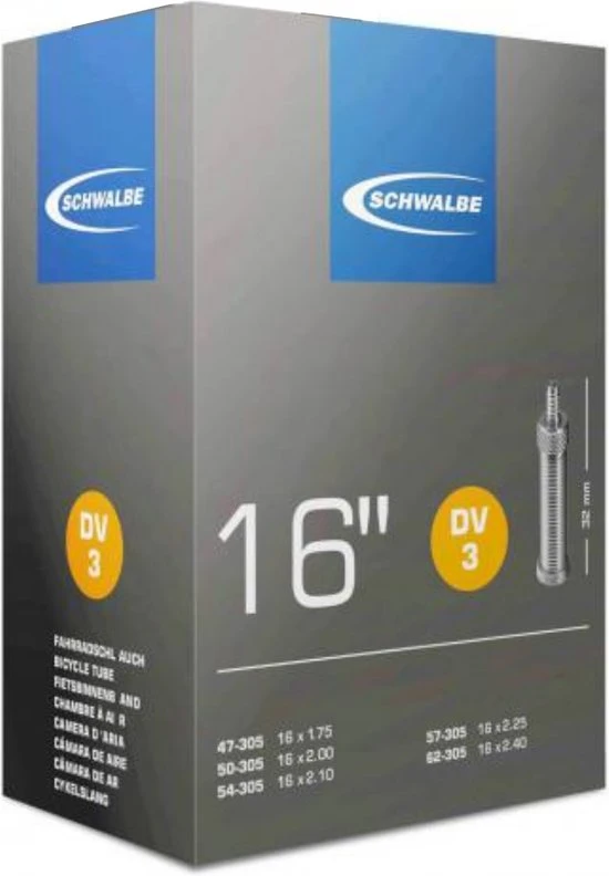 Groothandel ⭐ Schwalbe Binnenband 16 X 1.75 / 2.50 (47/62-305) Dv 32 Mm ❤️ 3 Groothandel ⭐ Schwalbe Binnenband 16 X 1.75 / 2.50 (47/62-305) Dv 32 Mm ❤️ - Afbeelding 3
