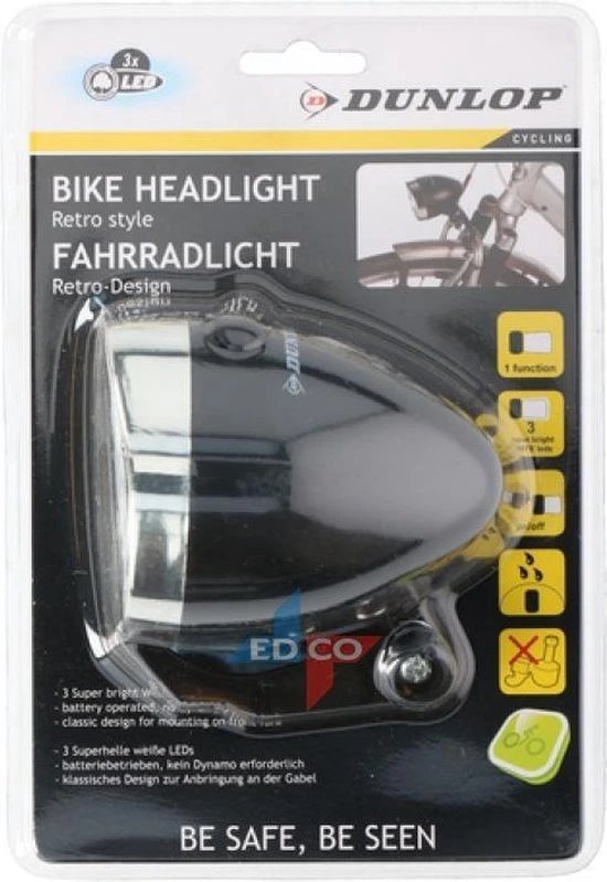 Kopen ???? Dunlop Fietverlichting Voorlamp | 9 X 7 X 7 Cm | Zwart ✔️ 4 Kopen ???? Dunlop Fietverlichting Voorlamp | 9 X 7 X 7 Cm | Zwart ✔️ - Afbeelding 4
