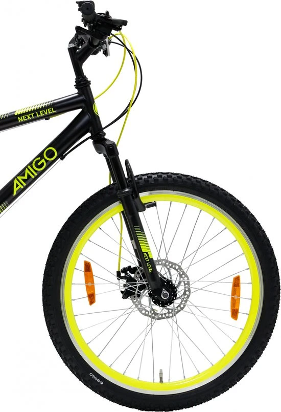 Uitgang π€© Amigo Next Level - Mountainbike 24 Inch - Voor Jongens En Meisjes - Met 21 Versnellingen - Zwart/Geel β¨ 8 Uitgang π€© Amigo Next Level - Mountainbike 24 Inch - Voor Jongens En Meisjes - Met 21 Versnellingen - Zwart/Geel β¨ - Afbeelding 8