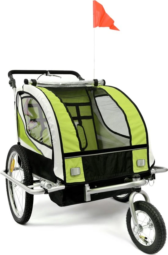 Groothandel ⭐ Viking Choice Fietkar - 2 Kinderen - Met Schokbreker - Lime 🤩 1 Groothandel ⭐ Viking Choice Fietkar - 2 Kinderen - Met Schokbreker - Lime 🤩